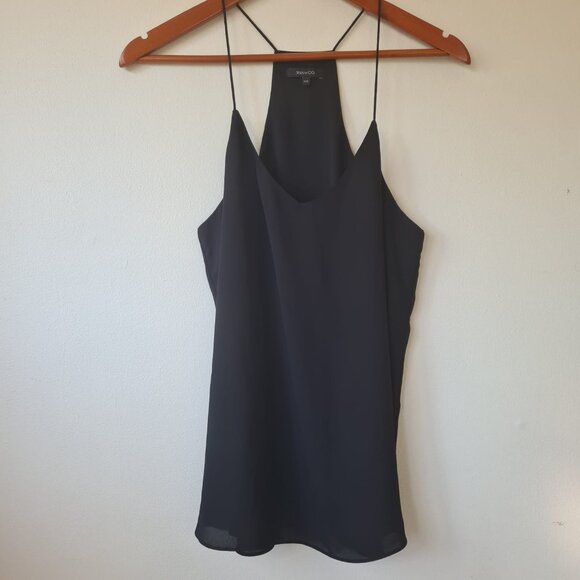 RW&CO Camisole Tank Top Women Size M Elegant Black V-Neck Spaghetti Straps - Picture 2 of 10